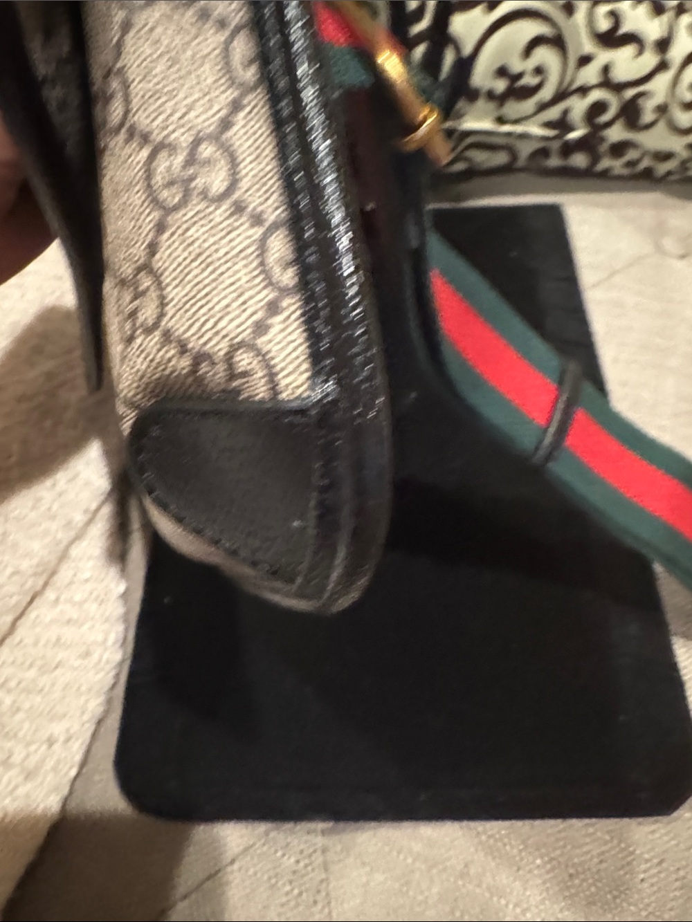 NEW Gucci Supreme Monogram Neo Vintage Web Belt Bag Black - Picture 10 of 12